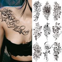 Waterproof Temporary Tattoo Sticker I Love You Flash Tattoos Lip Print Butterfly Flowers Body Art Arm Fake Sleeve Tatoo Women Stickers