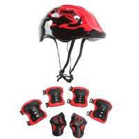 【hot】！ Skate Protection Set With Helmet 7PCS Adjustable Knee Elbow Wrist Skateboard Cycling Skating