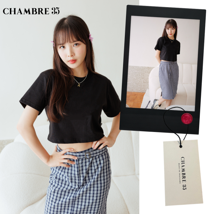 chambre35-regular-crop-tee-เสื้อครอป-สัมผัสนุ่ม-ใส่สบาย-ไม่ย้วย-เนื้อผ้าผลิตจาก-cvc-cotton-100