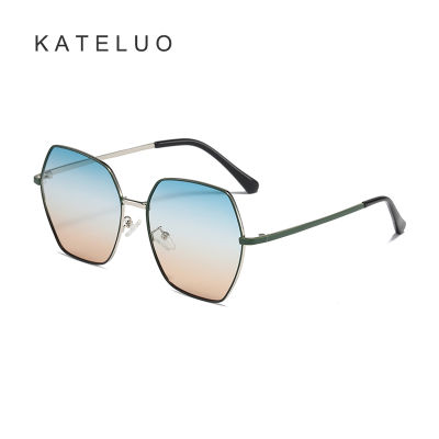 [พร้อมกล่อง] แว่นกันแดดโพลาไรซ์สำหรับผู้หญิง KATELUO LS320ขนาดใหญ่กรอบสี่เหลี่ยมไล่โทนสีเลนส์แว่นตาธรรมดา