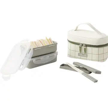 Lock & Lock BPA Free Slim Lunch Box with Water Bottle, Chopsticks and  Cotton Bag (Orange)