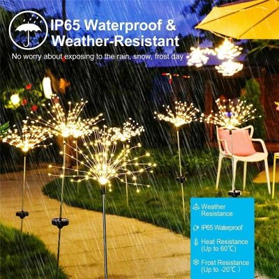 Solar Garden Lights Outdoor Firework Lights Waterproof 8 Modes 90/120/150LED Lights Lawn Landscape Garden Christmas Decoration