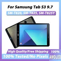 AMOLED แท็บเล็ตสำหรับ Samsung GALAXY Tab S3 9.7จอ LCD T820แสดงผล T827 T825พร้อมชุดประกอบดิจิไทเซอร์หน้าจอสัมผัส