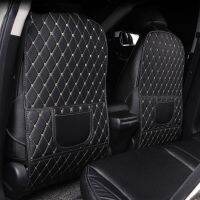 PU Leather Car Anti-Kick Mats Auto Seat Back Protector Cover Car Back Seat Organizer with Storage Pockets Interior Accessories