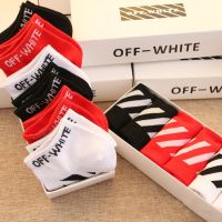 Ready Stock! New Cotton Diagonal Stripe Ankle Sock For Women Men White Black Red