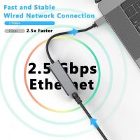 Adaptor Ethernet USB C ke 2.5G Thunderbolt3 tipe-c ke RJ45 LAN konverter kerja jaringan untuk USB-C ponsel Laptop PC Gaming