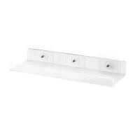 594C Acrylic Bathroom Shelves 1Pack Clear Shower Floating Shelf W/ Hooks No Drilling