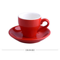 80cc Coloured Cheap Thick Ceramic Espresso Cups Saucer Set Cafe Household Caffe Latte Expresso Strong Coffee Mugs Tray Wholesale