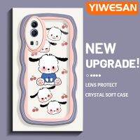 YIWESAN เคสสำหรับ VIVO Y72 5G Y52 5G Y75s 5G เคสการ์ตูนน่ารัก Pochacco ดีไซน์ใหม่สีสันสดใสลายคลื่นเคสโทรศัพท์โปร่งใสเลนส์กล้องถ่ายรูปเคสใสกันกระแทกฝาครอบป้องกันซิลิโคน