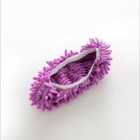 1Pc Mop Shoes Cover Floor Dust Cleaning Lazy Sandals Household Wiping Mops Head(Purple)