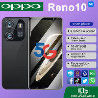 โทรศัพท์มือถือ OPPQ Reno10 5G 6.3นิ้ว รองรับ2ซิม Smartphone 4G/5G โทรศัพท์มือถือ Mobile phone มือถือราคาถูกๆ โทรศัพท์สำห รับเล่นเกม โทรสับราคาถูก โทรศัพท์