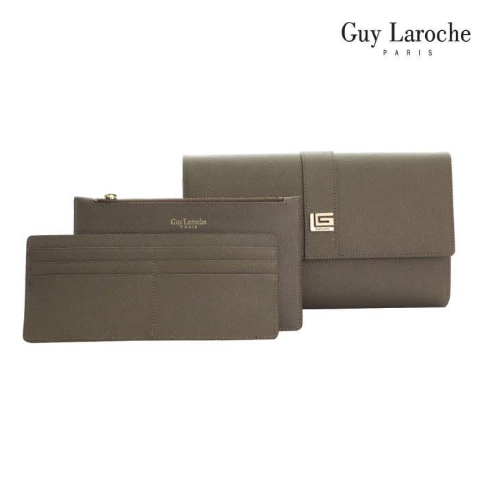 guy-laroche-กระเป๋าสะพายสตรี-รุ่น-classic-iii-สีน้ำตาล-หนังอัดลาย