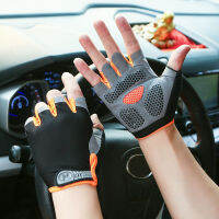 ถุงมือขี่จักรยาน Anti-Slip Anti-Sweat Men Women Half Finger s Fitness Breathable Anti-Shock Sports s Bike Bicycle