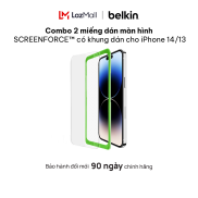 Combo 2 miếng dán màn hình SCREENFORCE Belkin có khung dán cho iPhone 14