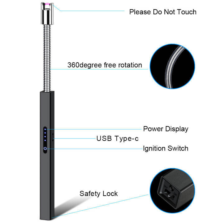 usb-type-c-อย่างรวดเร็วชาร์จโลหะข้อศอกไฟฟ้า-arc-ปืนจุดระเบิด-windproof-ครัวเทียนเตาแก๊สชีพจรพลาสม่าเบากล่องของขวัญ