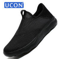 UCON รองเท้ากีฬาผู้ชายรองเท้าลำลองใหม่ฤดูใบไม้ผลิและฤดูร้อนรองเท้าตาข่ายเพิ่มขนาดรองเท้าแตะตาข่ายสวมใส่สบายทันสมัยสำหรับผู้ชายขนาด36-48