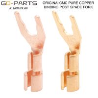 ;[-./ CMC 6005-CU Pure Copper Speaker Spade Binding Post Y Fork Plug Connector 24K  Plated For Hifi Audio DIY