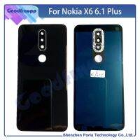 【♘COD Free Cas♘】 jiejiu65879742 สำหรับ Nokia X6 6.1Plus ของฝาครอบด้านหลังฝาหลังของประตูหลังของเป้าหมายกล้องเคสโทรศัพท์