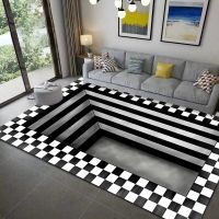 【YF】 Teenager 3D Vortex Illusion Carpet Entrance Door Mat Living Room Rug Geometric Optical Doormat Decoration 러그