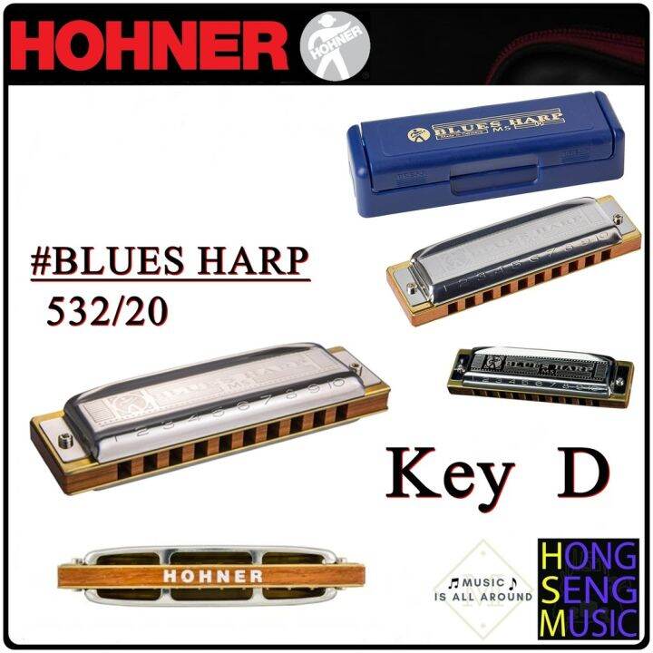 Hohner Blues Harp Harmonica 532/20 คีย์ D Diatonic (Made in Germany