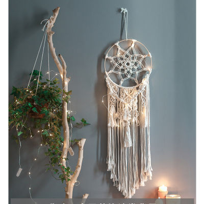 【cw】Home Wall Hangings Tapestry Handmade Bohemian Wall Decoration Dreamcatcher Irregular Cotton Rope Psychedelic Macrame Tapestry