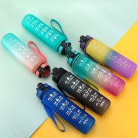 【jw】▣  1 Liter Sport Bottle Motivational Leakproof Bottles Drinking Outdoor Gym Jugs Cups