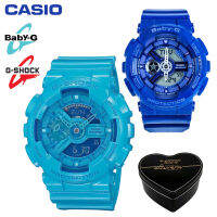 G-Shock Baby-G GA110 BA110 ชายและหญิงคู่กีฬานาฬิกากันน้ำและกันกระแทกเวลาโลกนำหน้าจอแสดงผลคู่ 4 ปีรับประกันสากล BA-110BC-2A GA-110B-2