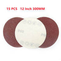 The 15pcs 12 Inch 300mm Round Sandpaper Eight Hole Disk Sand Sheets Grit 40-1000 Hook And Loop Sanding Disc Polish