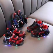 Giày thể thao siêu nhân nhện có đèn phát sáng siêu siêu nhẹ cho bé trai bé