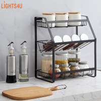 ชั้นวางของในครัว ชั้นวางสแตนเลส ชั้นวางจาน 3 ชั้น 4 ชั้น ที่วางเครื่องปรุง spice rack รับน้ำหนักได้ดี มีหูหิ้วทั้งสองด้าน lights4u