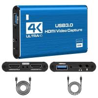 4K การ์ดจับภาพวิดีโอ1080P 60fps HD กล่องบันทึกกล้อง HDMI เข้ากันได้กับ USB 3.0 PC สตรีมมิ่งสด Grabber Recorder