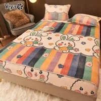Reef fleece bed cover single piece milk fleece bedspread mattress protective cover sheet cover sheet cover thickened and sued