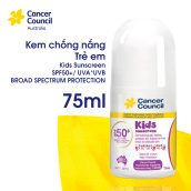 Kem chống nắng trẻ em Cancer Council Kids SPF 50+ PA ++++ 75ml