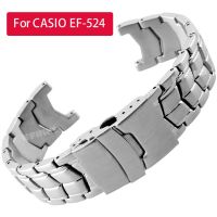 Stainless Steel Watchband For CASIO Edifice EF-524 312 521 546 533 Watch Strap Bracelet Silver Metal Replacement Band Correa