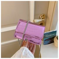 Luxury Women Brand Patent Leather Alligator Pattern Crossbody Bag Fashion Chain Small Flap Messenger Bag