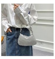 Women INS Fashion Rhinestone Square Bag Ladies Messenger Bag Designer Pearl Chain Shoulder Corssbody Bags Сумка Женская Багет