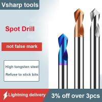 Vsharp Spot Drill 90 องศา 1.0-12mm Chamfer End Mill Stub เริ่มต้นตําแหน่งศูนย์ Bit CNC Router Bit Carbide Milling Cutter