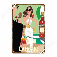 Coasts Aperitif โฆษณาโปสเตอร์1970 Campari Vintage Cordial ภาษาอิตาเลี่ยน Riviera Amalfi ป้ายโลหะ Party คลาสสิก  （Stock size: 20cm * 30cm）