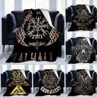New Style The Vikings Ancient Scandinavian Norse Runes Axes 3D Soft Throw Blanket Lightweight Flannel Blanket for Sofa Couch Bed Blanket