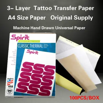 100pcs Spirit Tattoo Transfer Paper A4 Size Free Hand Thermal Copier  Stencil Paper for Tattooists