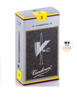 Vandoren ลิ้นบีแฟลต คลาริเน็ต รุ่น V-12 กล่องเทา No.3 Bb Clarinet V-12 No.3 (กล่องละ 10 อัน)