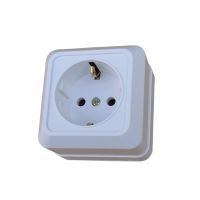 ℡☞☊ CXFG Surface Mounted Wall Socket 10A 250V One European Socket (S1009P) Flame Retardant ABS Rear Seat