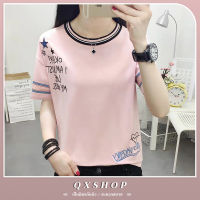 QXshop สินค้าแนะนำ ?ใครกำลังมองหาเสื้อยืดใส่แล้วทรงคุณหนู เรียบหรูดูแพงต้องรุ่นนี้เลย? เสื้อยืดแห่งความหวานละมุน ใส่แล้วดีต่อใจ☀สีชมพู สีม่วง