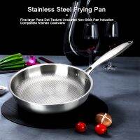 28/30cm Five Layer Flat Frying Pan Food Grade 304 Stainless Steel Non-stick Cooking Pot Omelet Kitchen Cookware Pot Cover