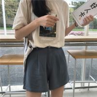 shorts women high waist slim Korean Casual wide leg A-line hot pants