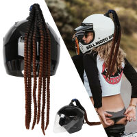 #หมวกกันน็อคมอเตอร์ไซค์สไตล์พังก์ Dreadlocks หมวกกันน็อคผู้หญิง Dreadlocks หางม้าถักเปีย Motocross หมวกกันน็อคจักรยานพังค์ตกแต่งผม-UHG MALL