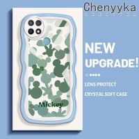 เคส Chenyyka สำหรับ OPPO เคส A15 A15s A35 4G แบบเต็มหน้าจอมิกกี้หัวดีไซน์ใหม่ขอบครีมกันกระแทกแบบใสเคสมือถือเคสโปร่งใสลายกล้องถ่ายรูปเรียบง่ายอ่อนโยนฝาครอบป้องกัน