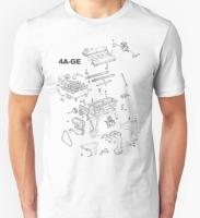 Japan Car 4A-Ge Engine Corolla 4A-Ge Silver Top Jdm 4Age 20 Valve 5 Speed Manual Men 2019 Summer New Men High Quality T Shirt 【Size S-4XL-5XL-6XL】