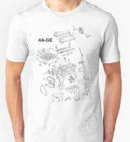 2023 newJapan Car 4A-Ge Engine Corolla 4A-Ge Silver Top Jdm 4Age 20 Valve 5 Speed Manual Men 2019 Summer New Men High Quality T Shirt