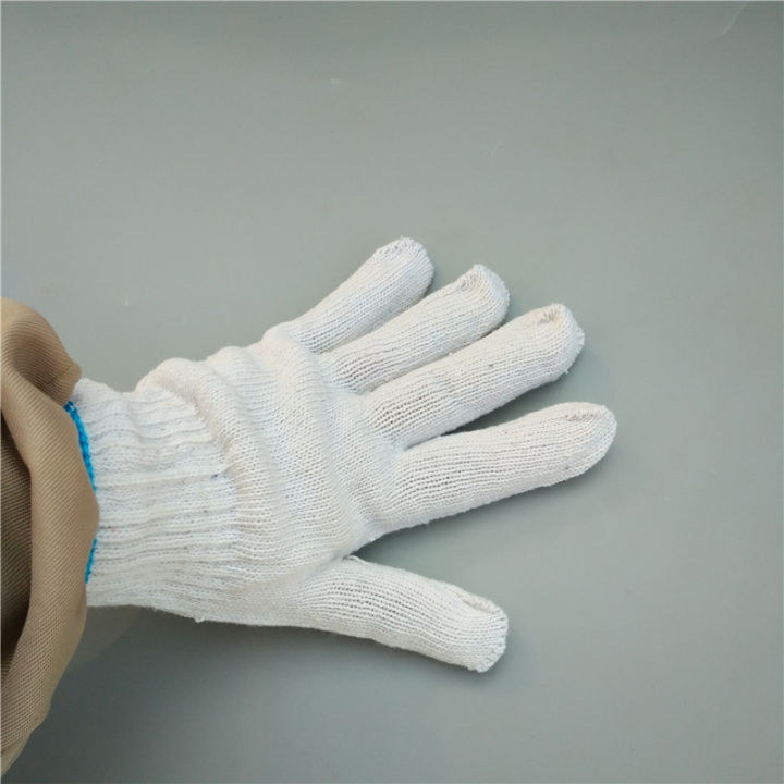 ถุงมือทอผ้าฝ้าย-เกรดดี-ถุงมือผ้าสีขาว-ขายเป็นคู่